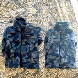 Boys XXS Columbia Fleece Jacket , Blue Camo .